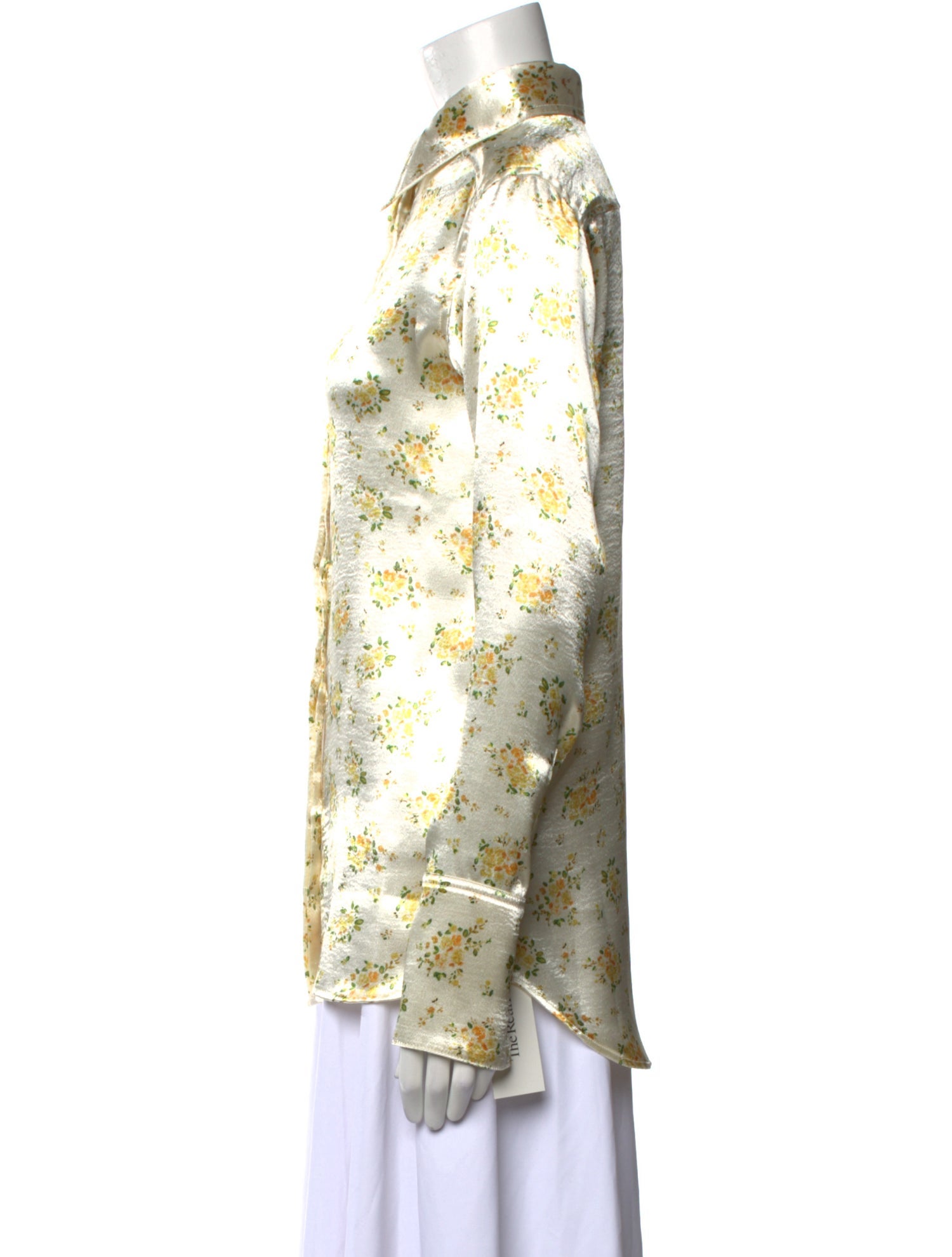 Acne Studios Floral Print Long Sleeve Button-Up Top